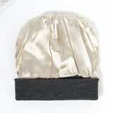 Premium Warm Beanie with Silk Satin Lining(Caramel)