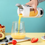 Portable Electric Juicer Blender - 450ml USB Rechargeable Smoothie Maker with 12 Blades(Green)