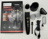 3-in-1 Men's Electric Body Groomer & Hair Clipper Kit - Waterproof, USB-C Rechargeable with Charging Dock(black)