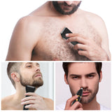 3-in-1 Men's Electric Body Groomer & Hair Clipper Kit - Waterproof, USB-C Rechargeable with Charging Dock(black)