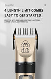 Professional Pet Grooming Hair Clipper Kit - Rechargeable, Low Noise, with Ceramic Blades & 5-Speed Adjustment(Gray)
