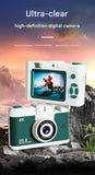 Compact 4K Digital Camera - 50MP, 16x Zoom, 2.4-inch IPS Screen, WiFi & Fill Light - Retro CCD Style(White)