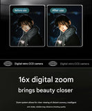Compact 4K Digital Camera - 50MP, 16x Zoom, 2.4-inch IPS Screen, WiFi & Fill Light - Retro CCD Style(White)