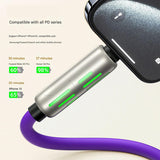 Universal PD Fast Charging Cable with LED Indicator - Zinc Alloy, Durable 1.5m Silicone Cord - Multiple Connector Options(Black)