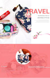 Versatile Portable Handled Bag - Durable Waterproof Fabric, Ideal for Toiletries, Lunch & Travel(Light blue peony)
