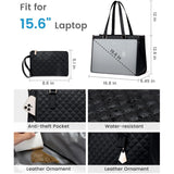 Stylish Quilted Laptop & Lunch Tote Bag , Water-Resistant with Insulated Compartment & Clutch(White)