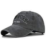Vintage New York Est. 1625" Washed Cotton Baseball Cap - Adjustable & Unisex(black)"
