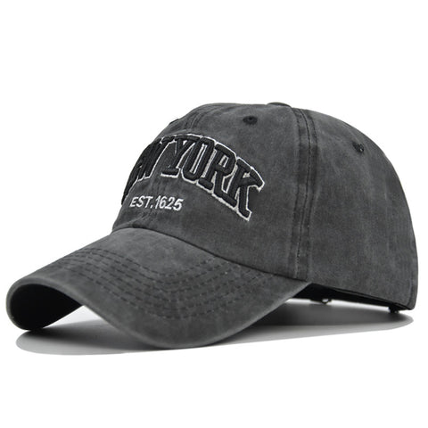 Vintage New York Est. 1625" Washed Cotton Baseball Cap - Adjustable & Unisex(black)"