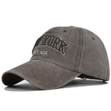 Vintage New York Est. 1625" Washed Cotton Baseball Cap - Adjustable & Unisex(Coffee)"