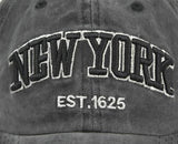 Vintage New York Est. 1625" Washed Cotton Baseball Cap - Adjustable & Unisex(Coffee)"