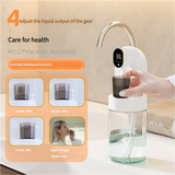 Smart Automatic Mouthwash Dispenser - 4 Adjustable Levels, LED Display, 2000mAh Battery & Magnetic Cups(white)