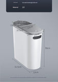 Slim Press-Top Trash Can with Top Storage Compartment - Narrow Design for Bathroom & Small Spaces(Ash cover + ash bucket)