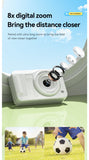Student HD Digital Camera - 44MP, 8x Zoom, Autofocus, Dual Lens, Type-C Charging (white)