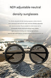 Adjustable ND9 Filter Sunglasses,Steampunk Retro Design with Polarized HD Anti-Glare Lenses(gold)