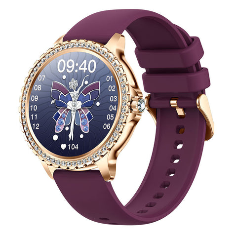 Elegant Women's Smartwatch,HD Touchscreen, Bluetooth Calls, Health Monitoring(Purple)