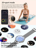 Elegant Women's Smartwatch,HD Touchscreen, Bluetooth Calls, Health Monitoring(Black Thin Steel Strip)