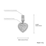 Iced Out Heart Pendant Necklace - 5A+ CZ Stones, 14K Gold Plated with Rope Chain(gold)
