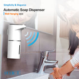 White Automatic Foaming Soap Dispenser - USB Rechargeable, Touchless Infrared Sensor