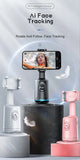 Black AI Smart Auto Tracking Phone Holder - 360° Rotation Face & Body Tracking Mount