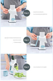 White Rotary Cheese Grater & Vegetable Slicer - Manual Shredder with 3 Interchangeable Drums