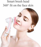 Blue 3-Head Electric Facial Cleansing Brush - Rechargeable Spin Scrubber Kit