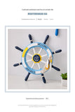Nautical Wooden Rudder Wall Decor - 34cm Coastal Home Decor Accent (Light blue pull net rudder)