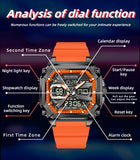 Orange Men's Dual Display Watch - Dual Time Digital Analog Waterproof Sports Watch