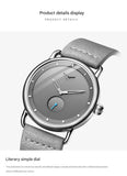 Silver Elegant Men's Watch with Leather Band - Small Seconds, Onion Crown Detail