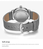 Silver Elegant Men's Watch with Leather Band - Small Seconds, Onion Crown Detail
