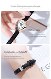 Coffee shell coffee tray coffee belt Delicate Women's Watch - 20mm Roman Numeral Dial, Leather Strap