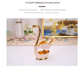 Elegant Swan Base Spoon Holder Set with 6 Coffee/Dessert Spoons(Silver spoon)