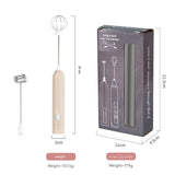 Apricot Mini Hand Mixer with Frother & Balloon Whisk Heads - Rechargeable Kitchen Tool