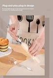 White Mini Hand Mixer with Frother & Balloon Whisk Heads - Rechargeable Kitchen Tool