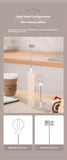 White Mini Hand Mixer with Frother & Balloon Whisk Heads - Rechargeable Kitchen Tool