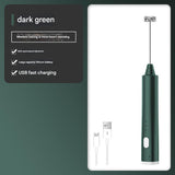 Green Cordless Drink Mixer & Frother Wand - USB Powered(Spring bubbler head)