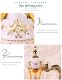 Elegant Gold Metal Serving Set - Decanter, 6 Cups, Tray (Copper+Red)