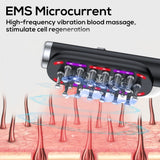 Black Vibrating Scalp Massager Comb - LED Therapy & Oil Infuser for Hair Growth