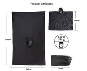 Orange Portable Outdoor Camping Poncho - Can be used as Raincoat, Tarp, Ground Cover