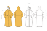 White Women's Long Waterproof Raincoat with Hood and Visor - Stylish Rain Jacket (Size - XL)