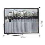 24pc Artist Paint Brush Set with Canvas Roll-Up Case - Nylon Hair Brushes for Acrylic Watercolor Oil Gouache Painting