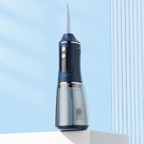Portable Electric Oral Irrigator with 4 Nozzles 3 Pressure Modes - Blue