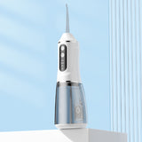 Portable Electric Oral Irrigator with 4 Nozzles 3 Pressure Modes - White