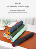 2 PCS Wine red/yellow Extra-Large Leather Table Mat for Study & Work - Pad for Students & Office Use (60x30cm)