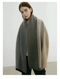 Grey Elegant Color Block Striped Scarf -Men's & Women's Versatile, Winter Warmth 165x29cm