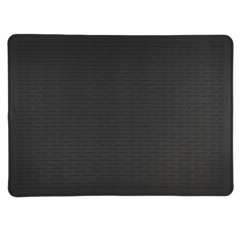Black Extra Large Silicone Countertop Protector & Dish Drying Mat - Dishwasher Safe (76x53cm)
