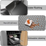 Gray Extra Large Silicone Countertop Protector & Dish Drying Mat - Dishwasher Safe (71x50cm)