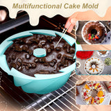 Green Non-Stick Silicone Cyclone Cake Pan Set (10 Molds) - Perfect for Desserts