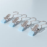 Blue Stainless Steel Hanging Clips (35 PCS) - Strong Grip for Pants, Hats, Socks, Laundry