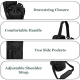 Black Portable Crossbody Water Bottle Holder with Multiple Pockets - Thermal Cooler Bag