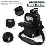 Purple Portable Crossbody Water Bottle Holder with Multiple Pockets - Thermal Cooler Bag
